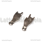 Ciondolo Mano con le Corna 3D in Acciaio Inox 21x7mm