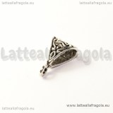 Portapendente decorato in metallo argento antico 15x10mm