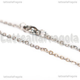 Collana in Acciaio Inox 45cm a Maglia Ovale 2x1.5mm
