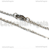 Collana in Acciaio Inox 45cm a Maglia Ovale 2x1.5mm