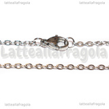 Collana in Acciaio Inox 40cm a Maglia Ovale 2.5x2mm