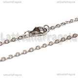 Collana in Acciaio Inox 40cm a Maglia Ovale 2.5x2mm