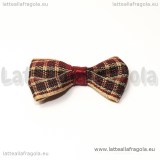 Fiocco Fantasia Tartan Bordeaux in poliestere 25x15mm