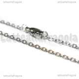 Collana in Acciaio Inox 40cm a Maglia Ovale 2.5x2mm
