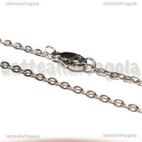 Collana in Acciaio Inox 40cm a Maglia Ovale 2.5x2mm
