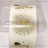500 Adesivi Tondi Fantasia Natale Trasparente 25mm