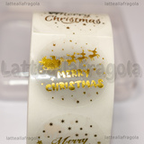 500 Adesivi Tondi Fantasia Natale Trasparente 25mm