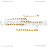 5 Catene Allungamento in Acciaio Inox Dorato 25mm
