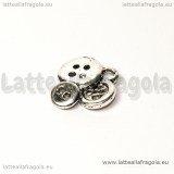 Charm Bottoni in metallo argento antico 15x14mm