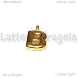 Ciondolo Lettera B 3D in Acciaio Inox Dorato placcato oro 18K 19.5x13x4mm