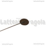 Spilla in metallo argentato con piattello 15mm
