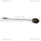 Spilla in metallo argentato con piattello 15mm