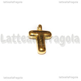 Ciondolo Lettera T 3D in Acciaio Inox Dorato placcato oro 18K 20x13x4mm
