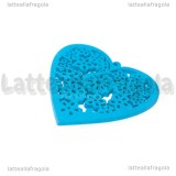 Cuore filigrana in legno colorato azzurro 45x44mm
