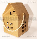 Scatola Casetta in Cartone Kraft 7.5x8x7.5cm