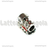 Treno di Harry Potter 3D foro largo in metallo argento antico 14x11mm