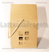 Scatola Casetta in Cartone Kraft 7.5x8x7.5cm