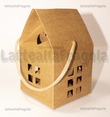 Scatola Casetta in Cartone Kraft 7.5x8x7.5cm