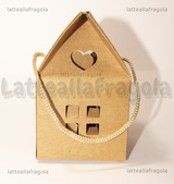 Scatola Casetta in Cartone Kraft 7.5x8x7.5cm