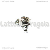 Dobby di Harry Potter 3D foro largo in metallo argento antico 13x15mm
