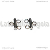 Coppia Connettori in Acciaio Inox per doppio filo 10x9mm