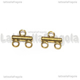 Coppia Connettori in Acciaio Inox dorato per doppio filo 10x9mm