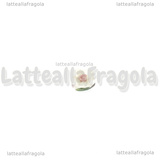 5 Fiori in Porcellana Cabochon 8-9x8-8.5x3.5-4mm