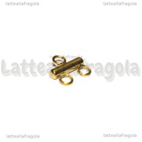Coppia Connettori in Acciaio Inox dorato per doppio filo 10x9mm
