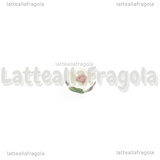 5 Fiori in Porcellana Cabochon 8-9x8-8.5x3.5-4mm