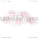 5 Fiori in vetro Rosa Chiaro 12.5x13mm