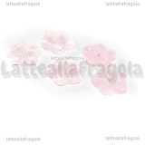 5 Fiori in vetro Rosa Chiaro 12.5x13mm