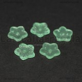 5 Fiori in vetro Verde Tiffany 12.5x13mm