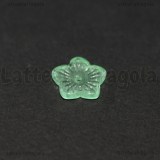5 Fiori in vetro Verde Tiffany 12.5x13mm