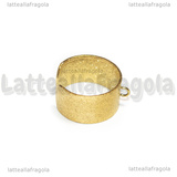 Base Anello regolabile in Acciaio Inox Dorato puntinato con anellino per charms