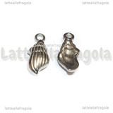 Ciondolo Conchiglia 3D in Acciaio Inox 18.5x7x3.5mm