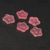 5 Fiori in vetro Rosa Fenicottero 12.5x13mm