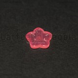 5 Fiori in vetro Rosa Fenicottero 12.5x13mm