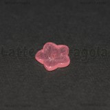 5 Fiori in vetro Rosa Fenicottero 12.5x13mm