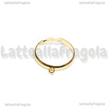 Base Anello regolabile in Acciaio Inox Dorato con anellino per charms