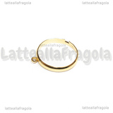 Base Anello regolabile in Acciaio Inox Dorato con anellino per charms