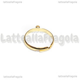 Base Anello regolabile in Acciaio Inox Dorato con anellino per charms