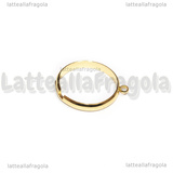 Base Anello regolabile in Acciaio Inox Dorato con anellino per charms