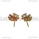 Ciondolo Soffione Dente di Leone in Acciaio Inox Dorato 13x21mm