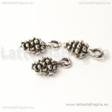 Charm Pigna 3D in metallo argento antico 14x7mm