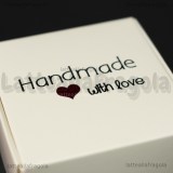 Scatola in Cartone Bianco Fantasia Handmade with love 5.5x5.5x2.5cm