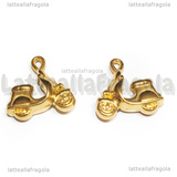 Ciondolo Vespa 3D in Acciaio Inox Dorato 21x22x8.5mm