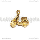 Ciondolo Vespa 3D in Acciaio Inox Dorato 21x22x8.5mm