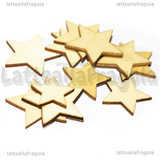 Set 10 Stelle in legno naturale 14-28mm