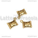 Ciondolo Caramella 3D in Acciaio Inox Dorato 20x16.5x4.5mm