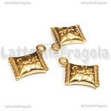 Ciondolo Caramella 3D in Acciaio Inox Dorato 20x16.5x4.5mm